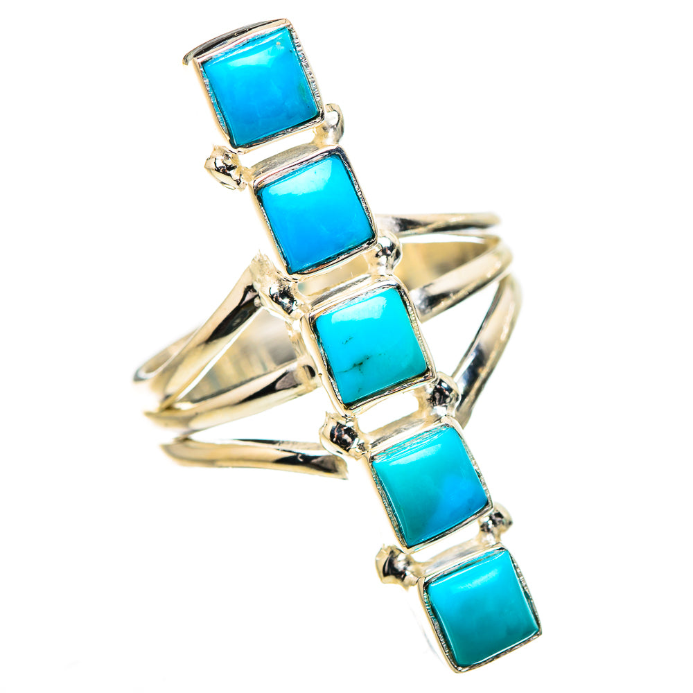 Sleeping Beauty Turquoise Rings handcrafted by Ana Silver Co - RING132040 - Photo 2