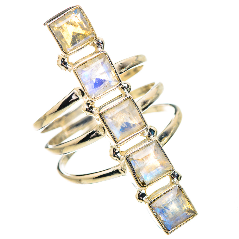 Rainbow Moonstone Rings handcrafted by Ana Silver Co - RING132049 - Photo 2