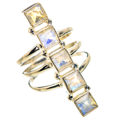 Rainbow Moonstone Rings handcrafted by Ana Silver Co - RING132049 - Photo 2