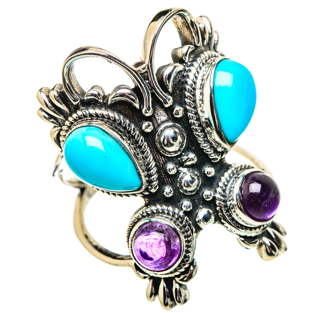 Sleeping Beauty Turquoise Rings handcrafted by Ana Silver Co - RING132050 - Photo 2