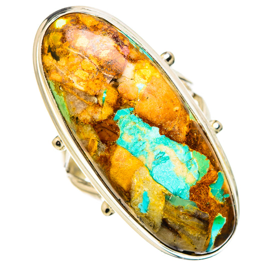 Kingman Mohave Turquoise Rings handcrafted by Ana Silver Co - RING132053 - Photo 2