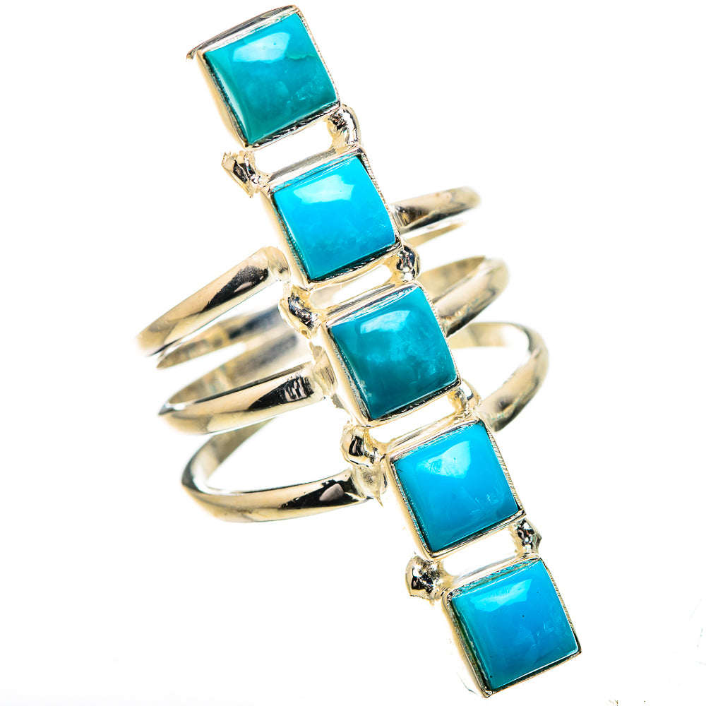 Sleeping Beauty Turquoise Rings handcrafted by Ana Silver Co - RING132061 - Photo 2