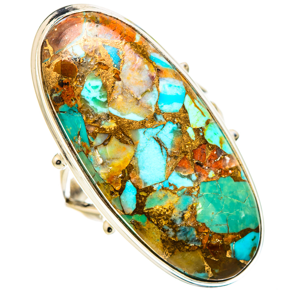 Kingman Mohave Turquoise Rings handcrafted by Ana Silver Co - RING132073 - Photo 2