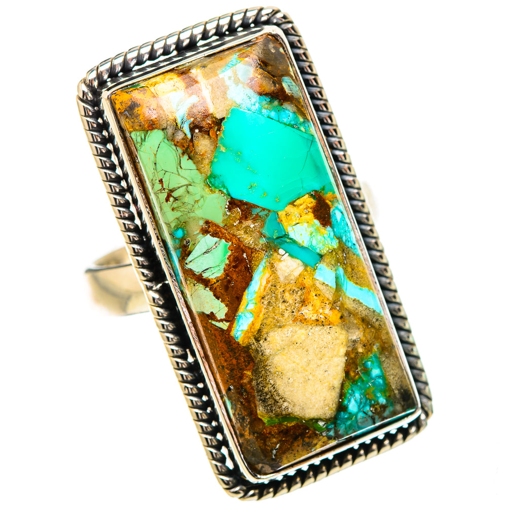 Kingman Mohave Turquoise Rings handcrafted by Ana Silver Co - RING132074 - Photo 2
