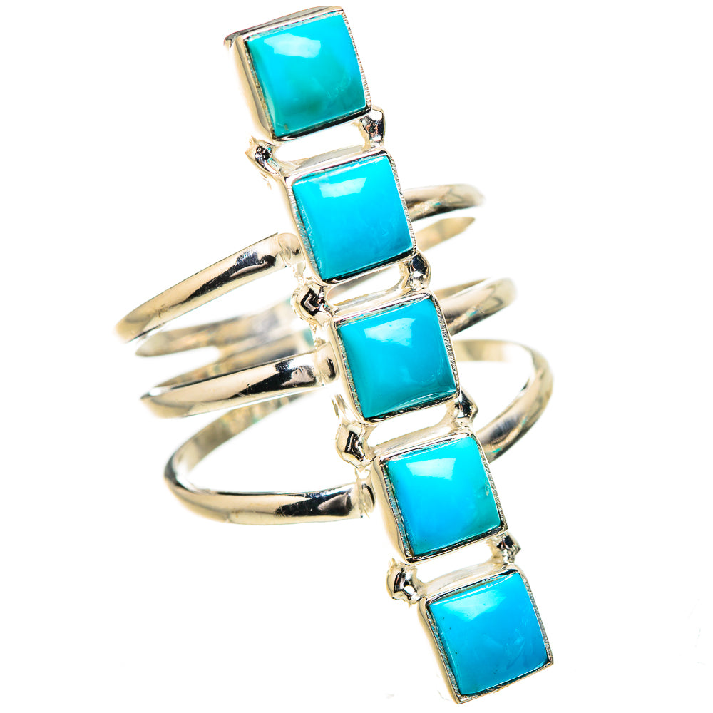 Sleeping Beauty Turquoise Rings handcrafted by Ana Silver Co - RING132081 - Photo 2