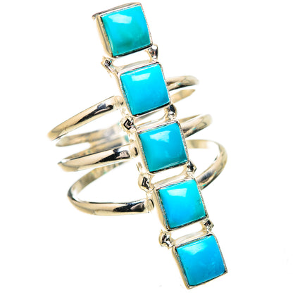Sleeping Beauty Turquoise Rings handcrafted by Ana Silver Co - RING132081 - Photo 2