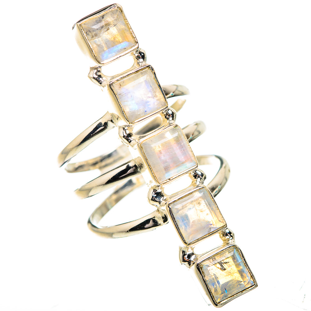 Rainbow Moonstone Rings handcrafted by Ana Silver Co - RING132088 - Photo 2