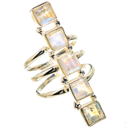 Rainbow Moonstone Rings handcrafted by Ana Silver Co - RING132088 - Photo 2