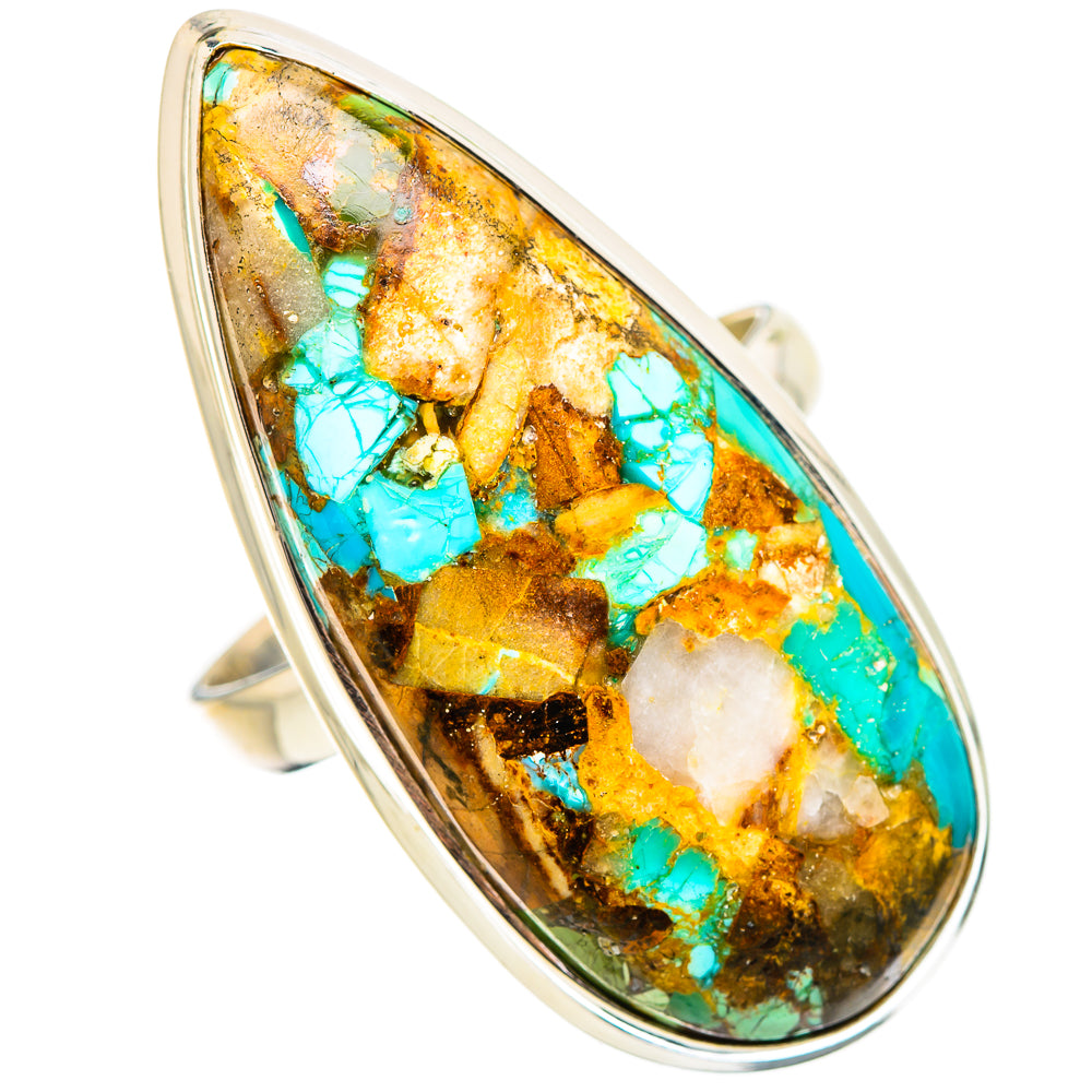 Kingman Mohave Turquoise Rings handcrafted by Ana Silver Co - RING132089 - Photo 2
