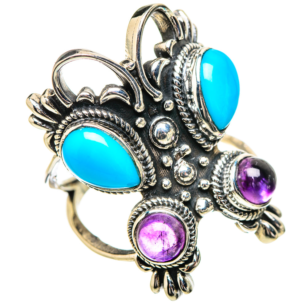 Sleeping Beauty Turquoise Rings handcrafted by Ana Silver Co - RING132091 - Photo 2