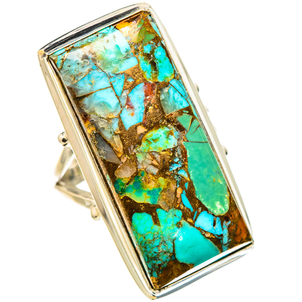 Kingman Mohave Turquoise Rings handcrafted by Ana Silver Co - RING132099 - Photo 2