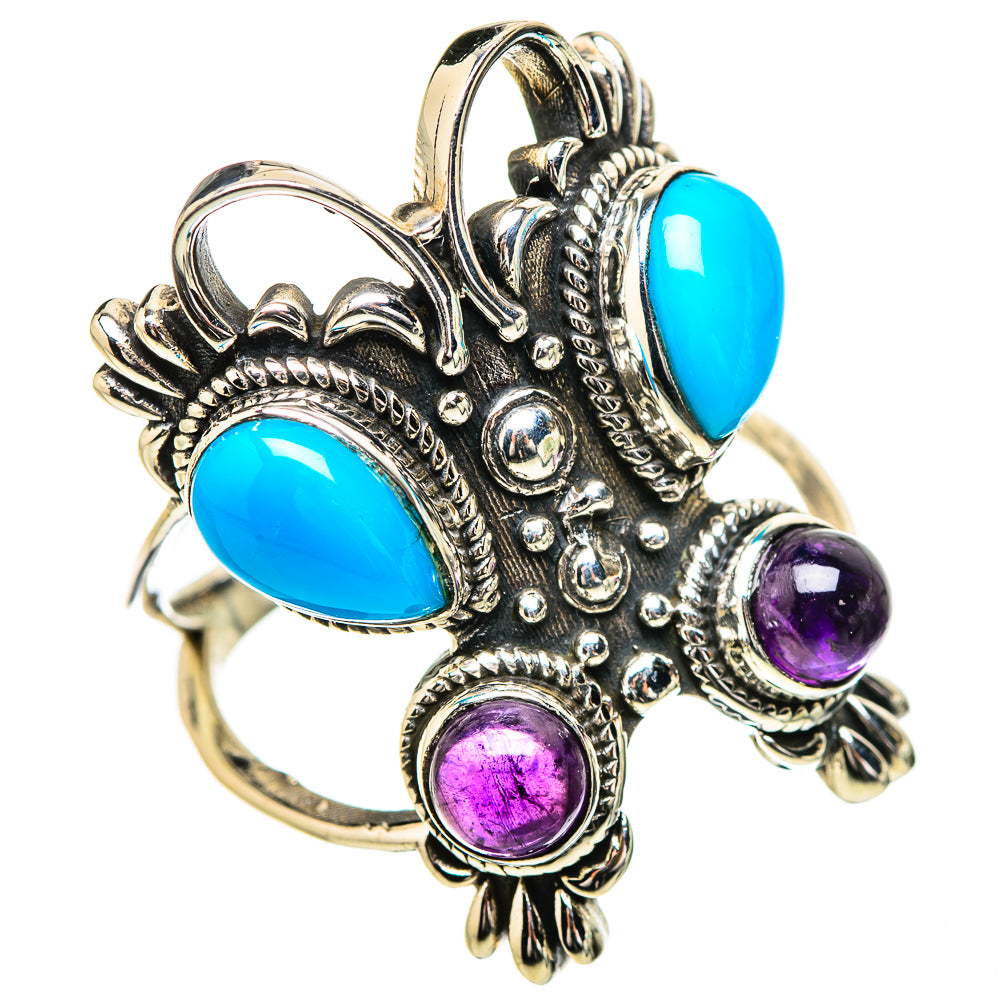 Sleeping Beauty Turquoise Rings handcrafted by Ana Silver Co - RING132109 - Photo 2