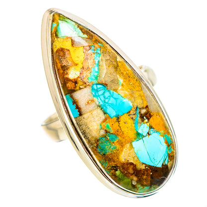 Kingman Mohave Turquoise Rings handcrafted by Ana Silver Co - RING132110 - Photo 2