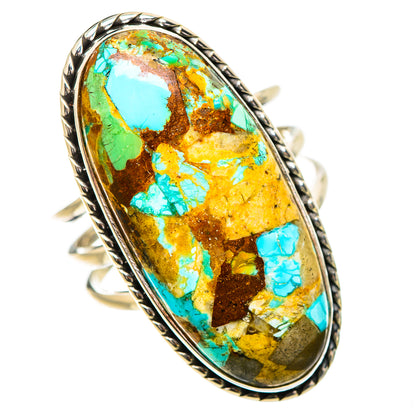 Kingman Mohave Turquoise Rings handcrafted by Ana Silver Co - RING132111 - Photo 2