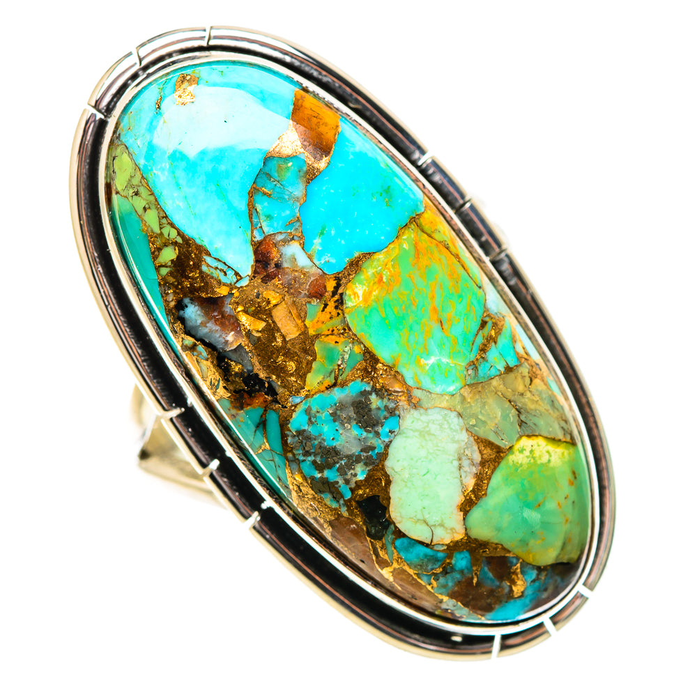 Kingman Mohave Turquoise Rings handcrafted by Ana Silver Co - RING132113 - Photo 2