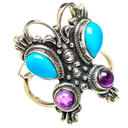 Sleeping Beauty Turquoise Rings handcrafted by Ana Silver Co - RING132124 - Photo 2