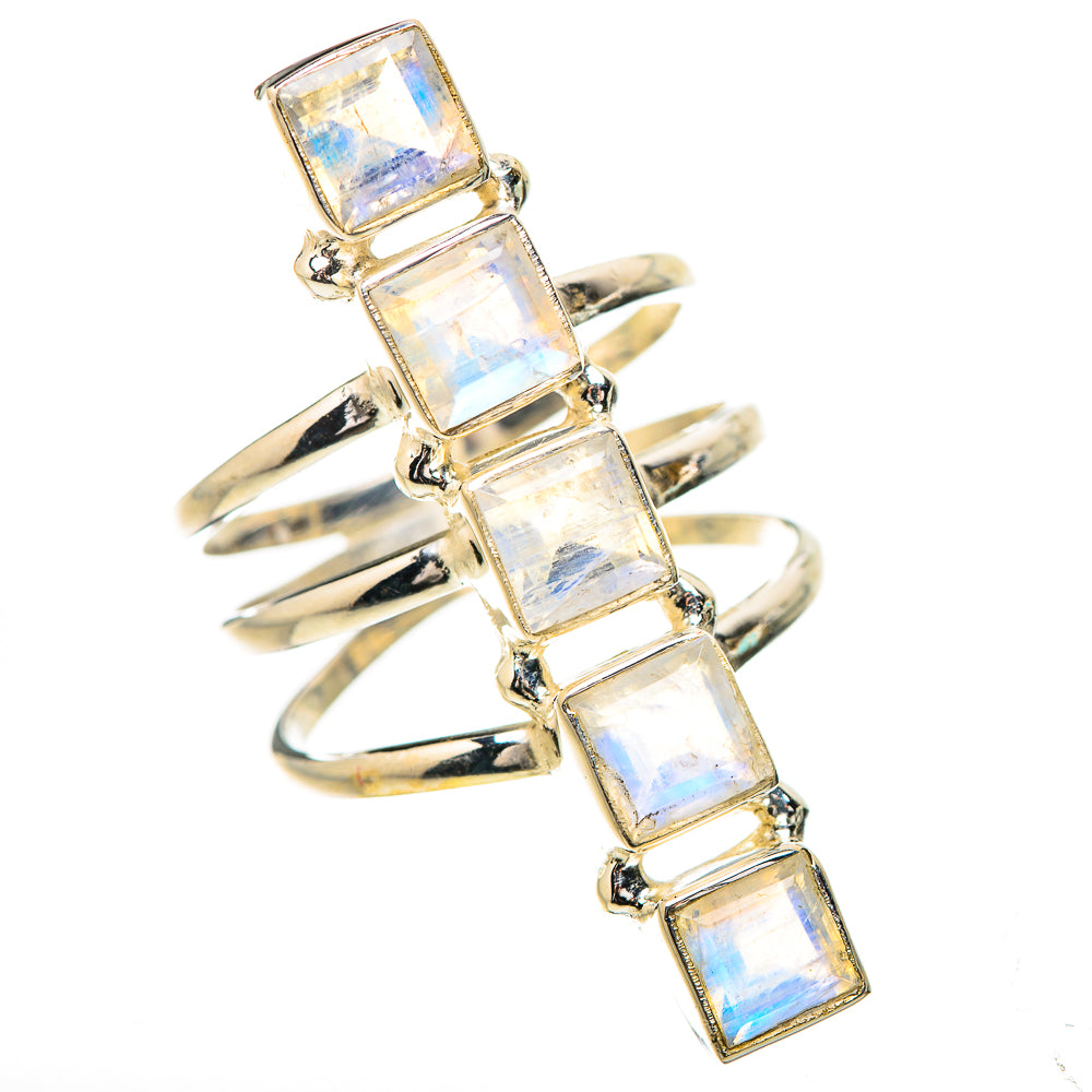 Rainbow Moonstone Rings handcrafted by Ana Silver Co - RING132137 - Photo 2