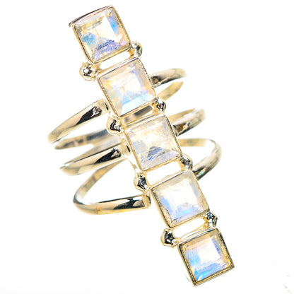 Rainbow Moonstone Rings handcrafted by Ana Silver Co - RING132137 - Photo 2