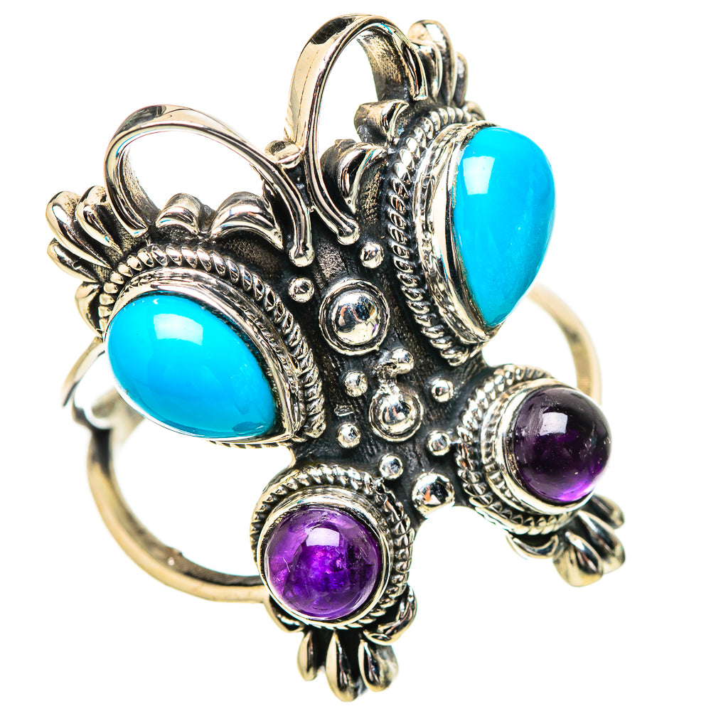 Sleeping Beauty Turquoise Rings handcrafted by Ana Silver Co - RING132141 - Photo 2