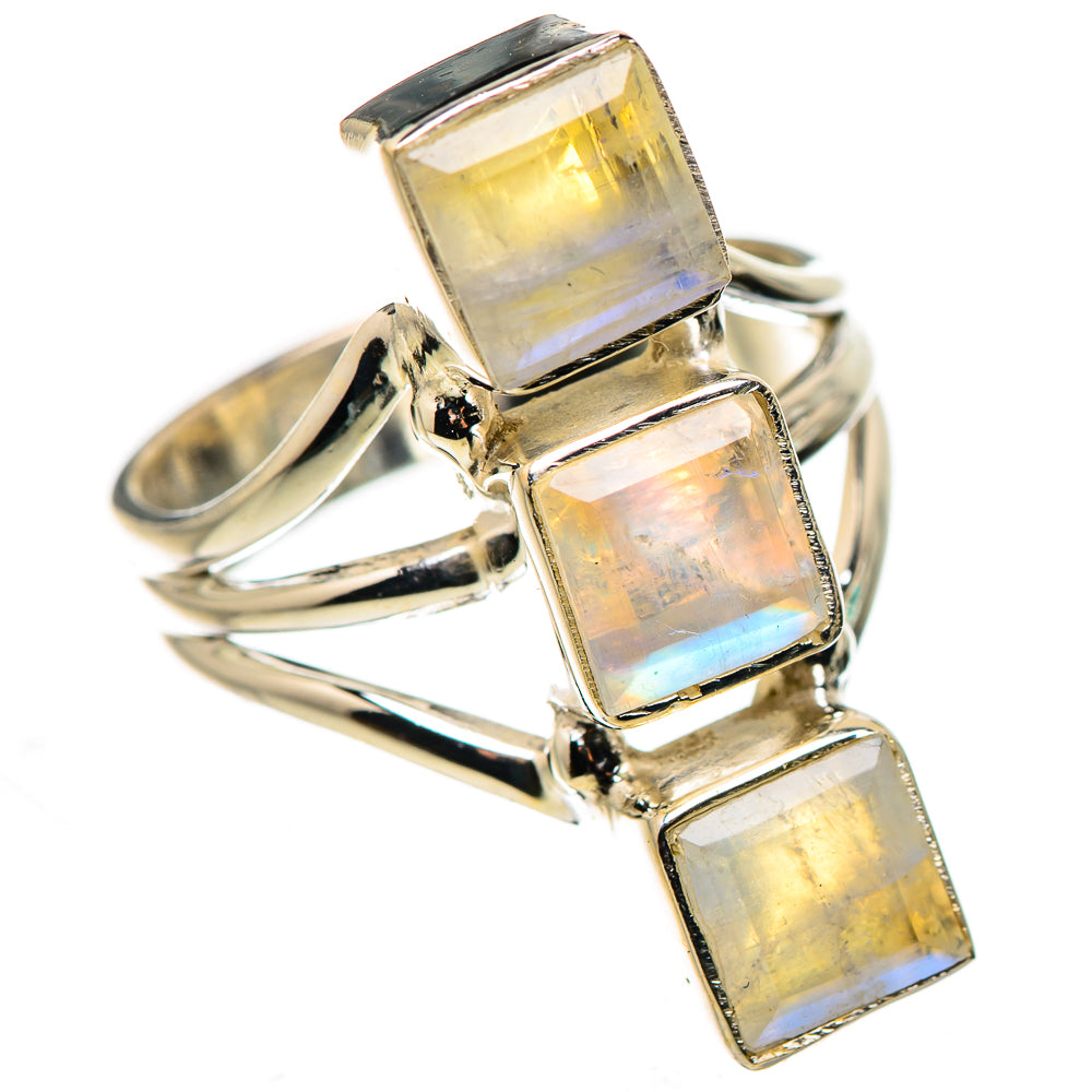 Rainbow Moonstone Rings handcrafted by Ana Silver Co - RING132160 - Photo 2