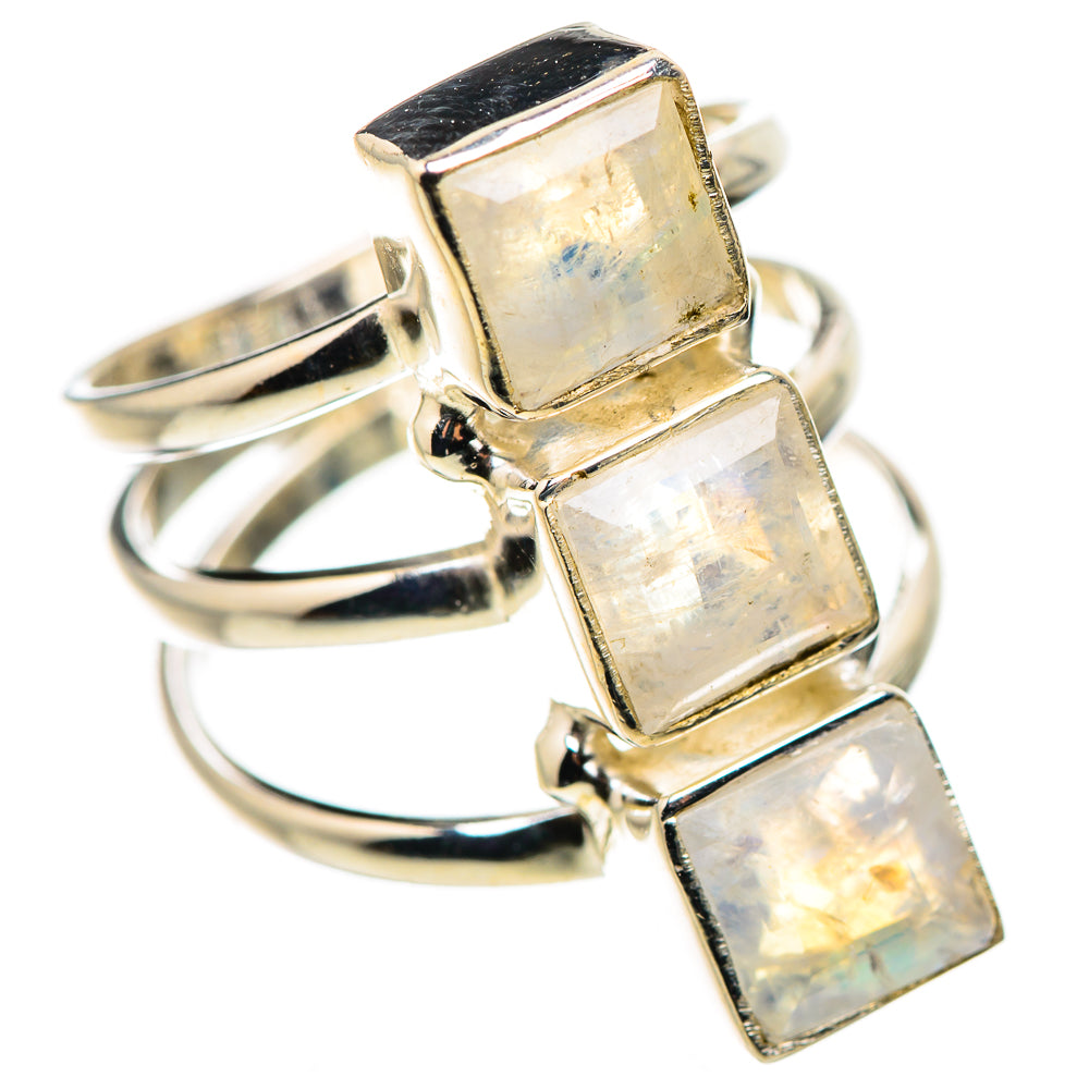 Rainbow Moonstone Rings handcrafted by Ana Silver Co - RING132161 - Photo 2