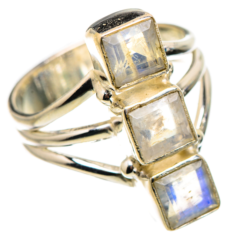 Rainbow Moonstone Rings handcrafted by Ana Silver Co - RING132176 - Photo 2