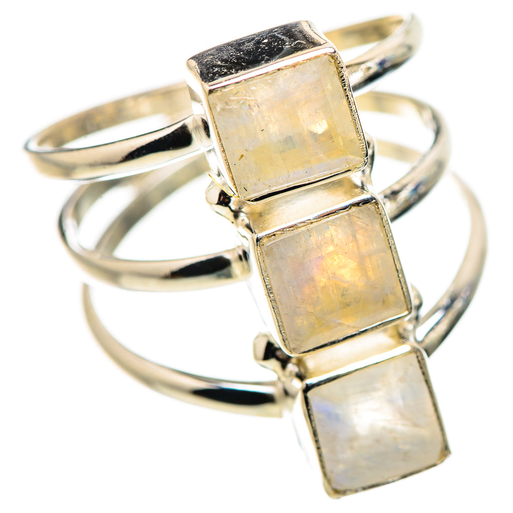 Rainbow Moonstone Rings handcrafted by Ana Silver Co - RING132177 - Photo 2