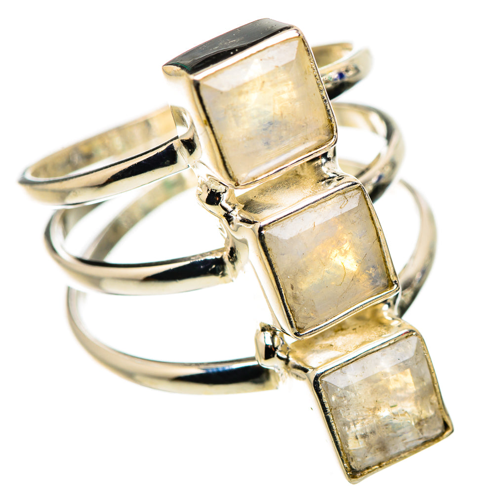 Rainbow Moonstone Rings handcrafted by Ana Silver Co - RING132193 - Photo 2