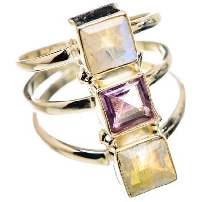 Rainbow Moonstone Rings handcrafted by Ana Silver Co - RING132207 - Photo 2