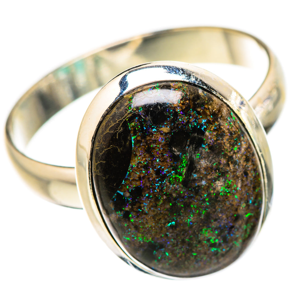 Andamooka Opal Rings handcrafted by Ana Silver Co - RING132242 - Photo 2