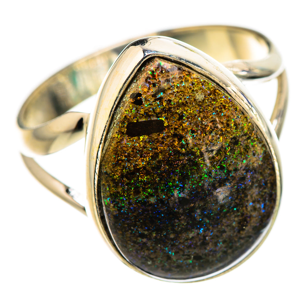 Andamooka Opal Rings handcrafted by Ana Silver Co - RING132255 - Photo 2