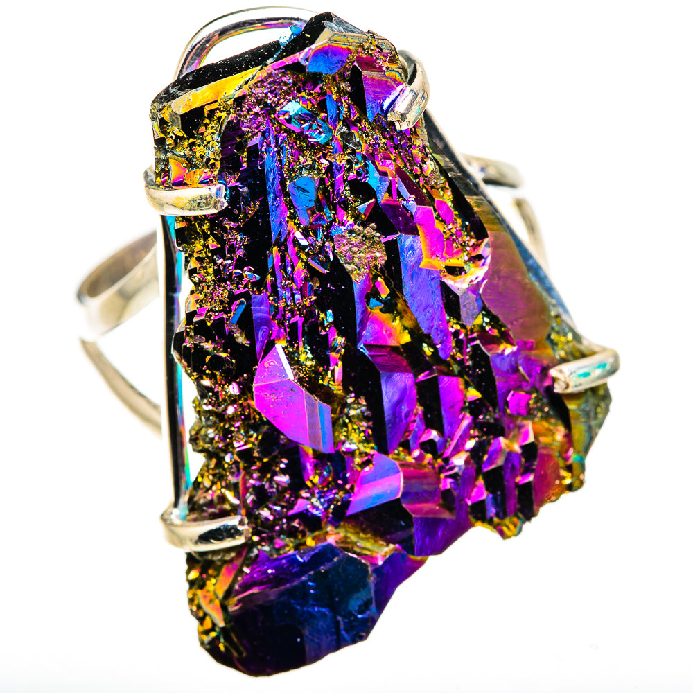 Titanium Sunshine Druzy Rings handcrafted by Ana Silver Co - RING132256 - Photo 2