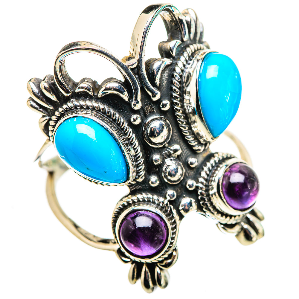 Sleeping Beauty Turquoise Rings handcrafted by Ana Silver Co - RING132257 - Photo 2