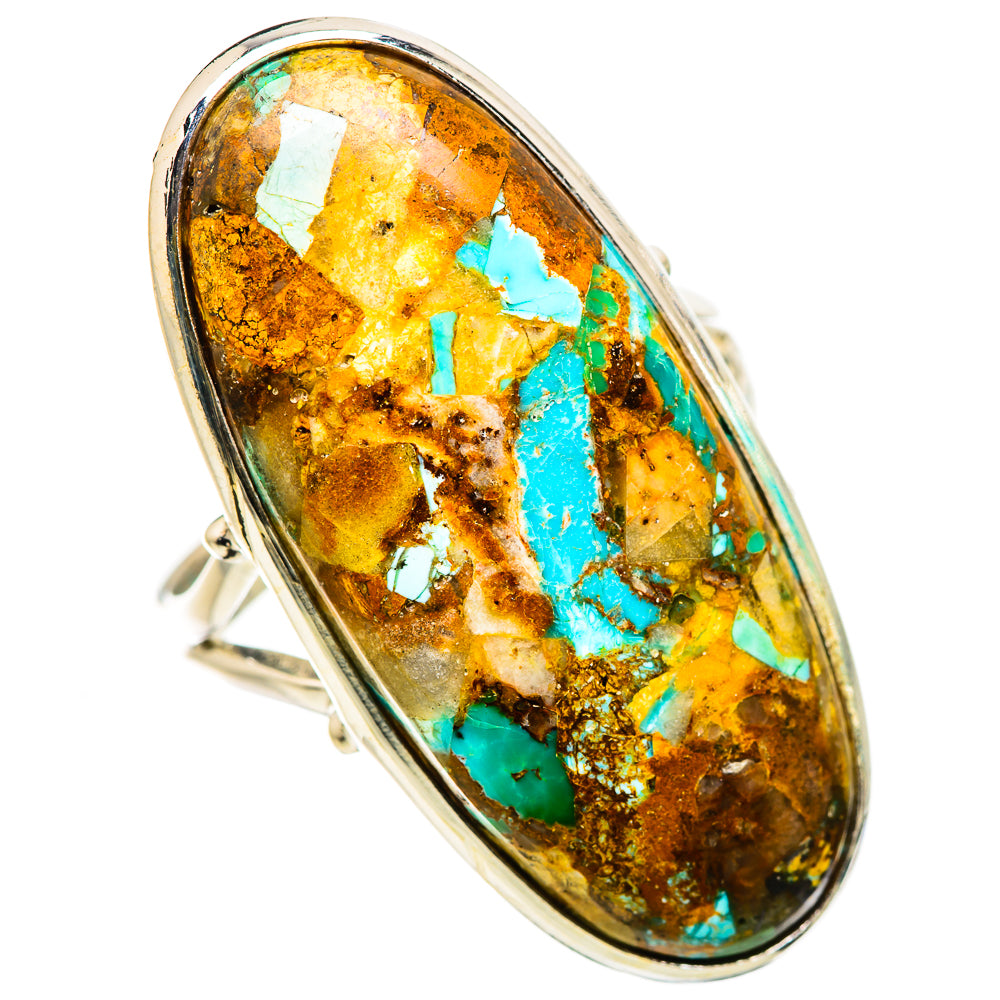 Kingman Mohave Turquoise Rings handcrafted by Ana Silver Co - RING132258 - Photo 2