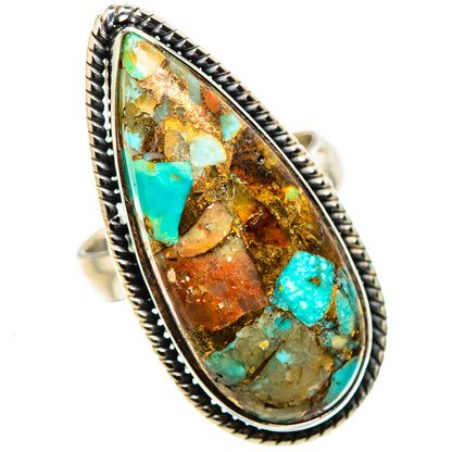 Kingman Mohave Turquoise Rings handcrafted by Ana Silver Co - RING132259 - Photo 2