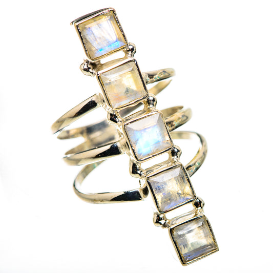 Rainbow Moonstone Rings handcrafted by Ana Silver Co - RING132278 - Photo 2