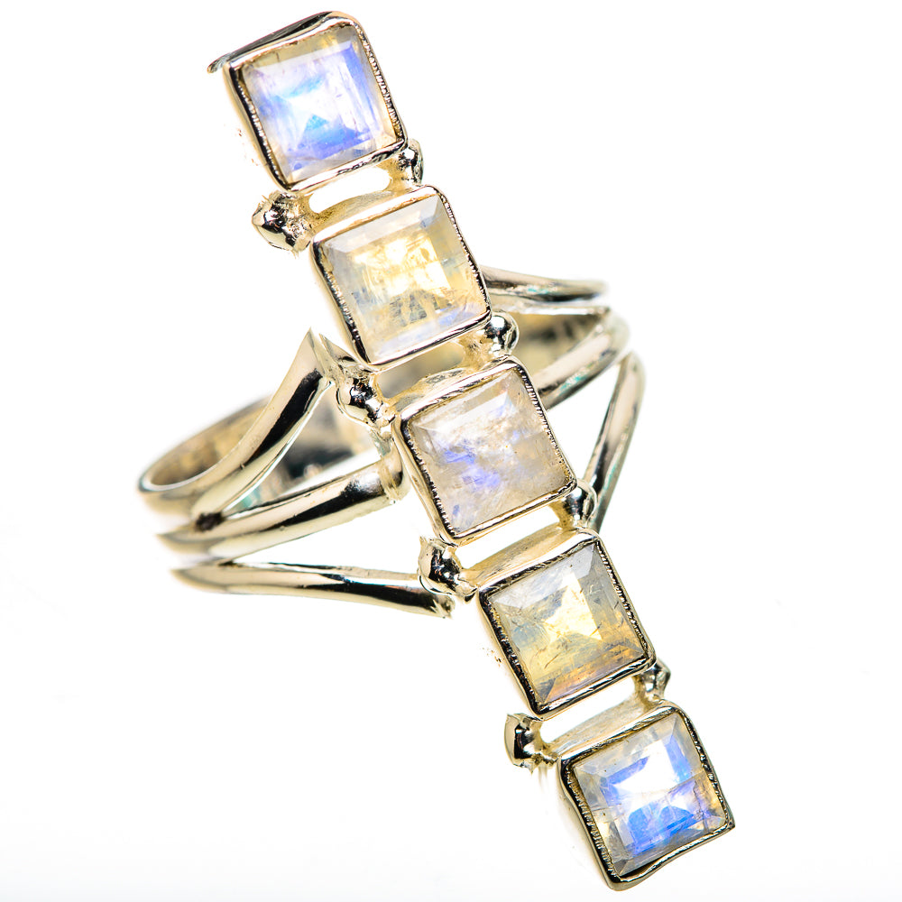 Rainbow Moonstone Rings handcrafted by Ana Silver Co - RING132279 - Photo 2