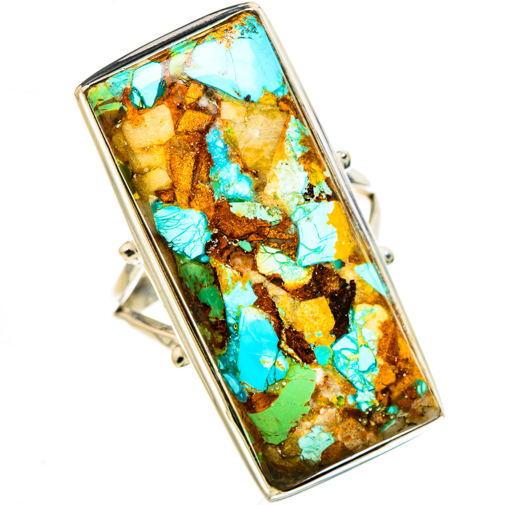 Kingman Mohave Turquoise Rings handcrafted by Ana Silver Co - RING132283 - Photo 2
