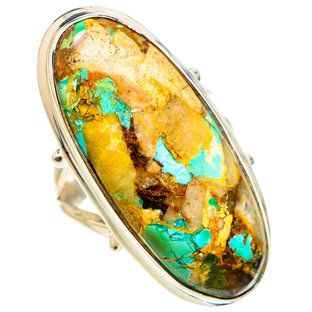 Kingman Mohave Turquoise Rings handcrafted by Ana Silver Co - RING132284 - Photo 2