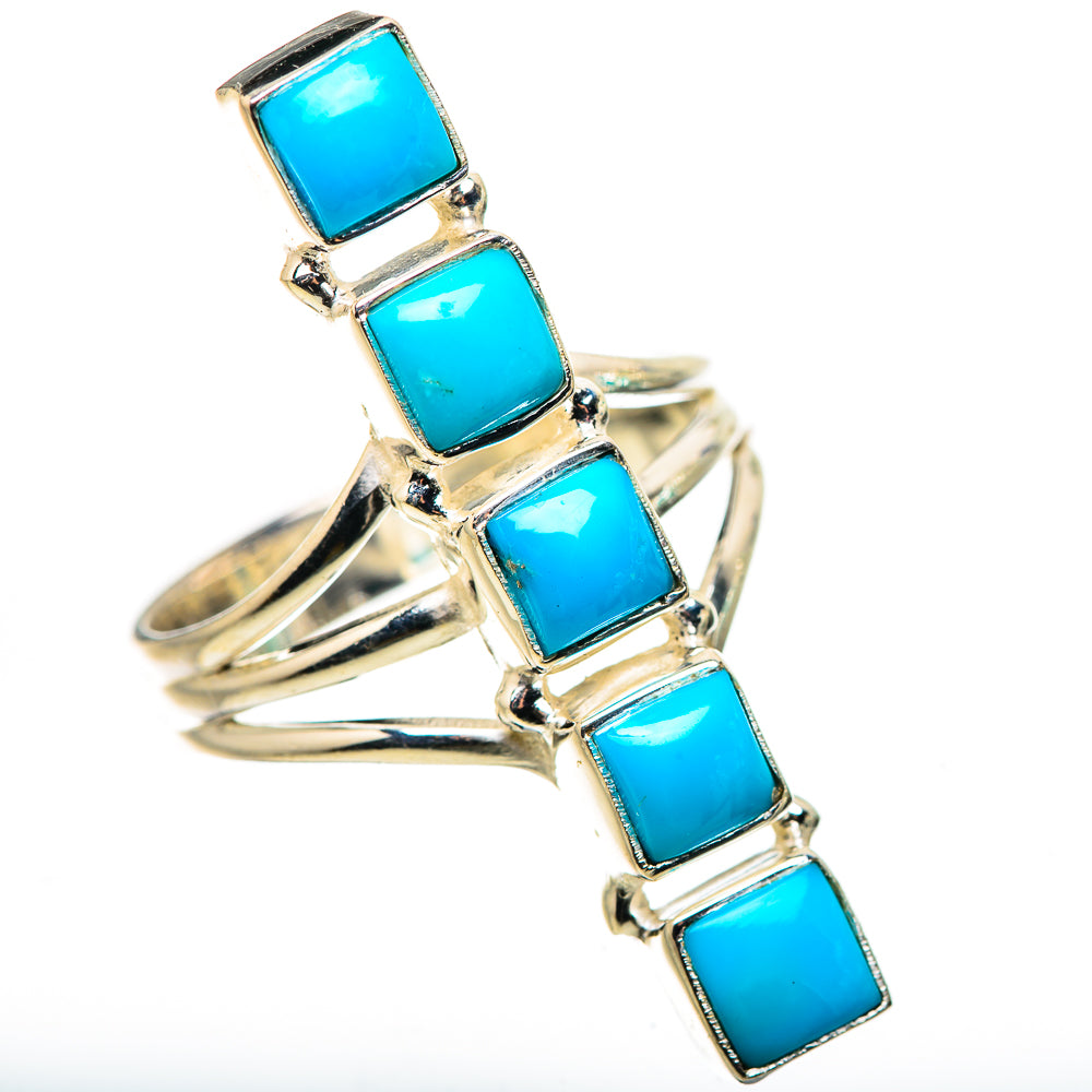 Sleeping Beauty Turquoise Rings handcrafted by Ana Silver Co - RING132286 - Photo 2
