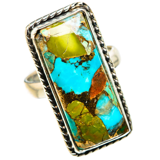 Kingman Mohave Turquoise Rings handcrafted by Ana Silver Co - RING132292 - Photo 2