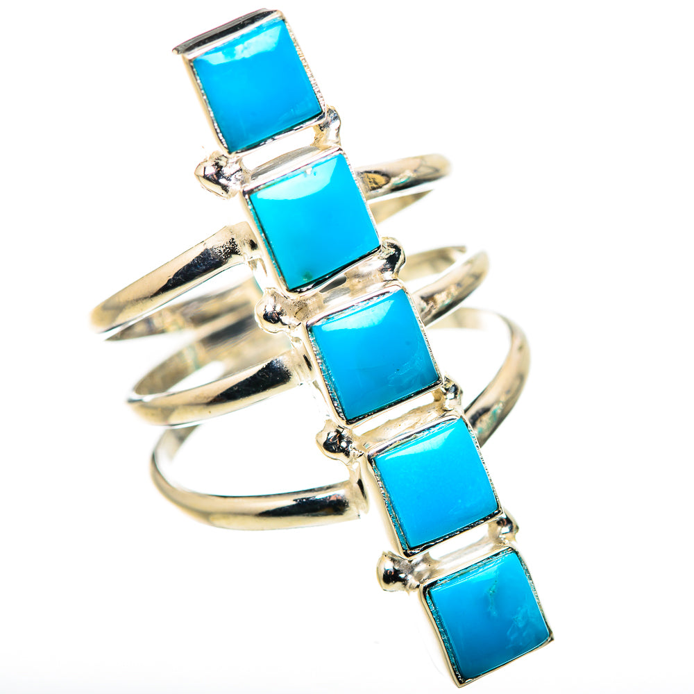 Sleeping Beauty Turquoise Rings handcrafted by Ana Silver Co - RING132293 - Photo 2