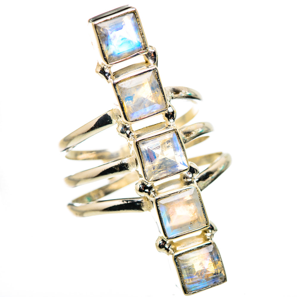 Rainbow Moonstone Rings handcrafted by Ana Silver Co - RING132299 - Photo 2