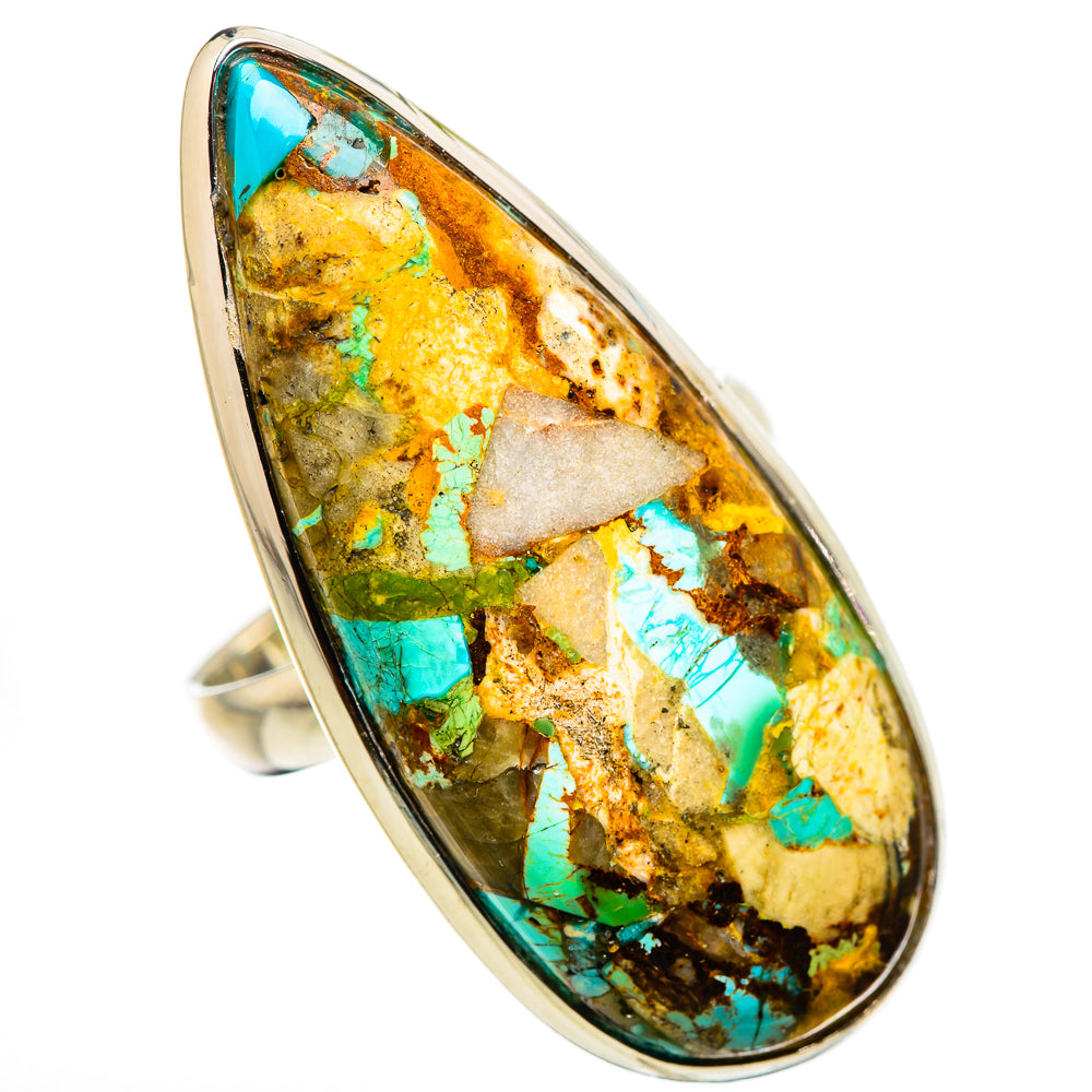 Kingman Mohave Turquoise Rings handcrafted by Ana Silver Co - RING132302 - Photo 2