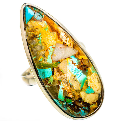 Kingman Mohave Turquoise Rings handcrafted by Ana Silver Co - RING132302 - Photo 2