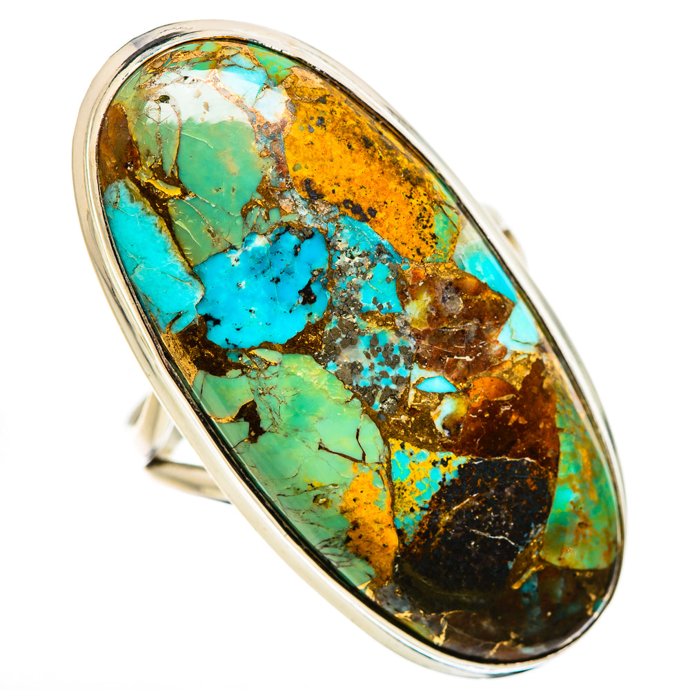 Kingman Mohave Turquoise Rings handcrafted by Ana Silver Co - RING132303 - Photo 2