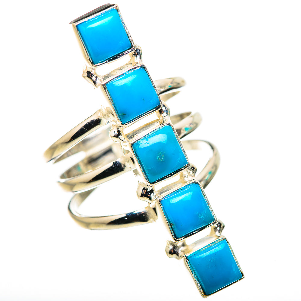Sleeping Beauty Turquoise Rings handcrafted by Ana Silver Co - RING132309 - Photo 2