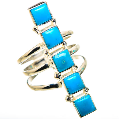 Sleeping Beauty Turquoise Rings handcrafted by Ana Silver Co - RING132309 - Photo 2