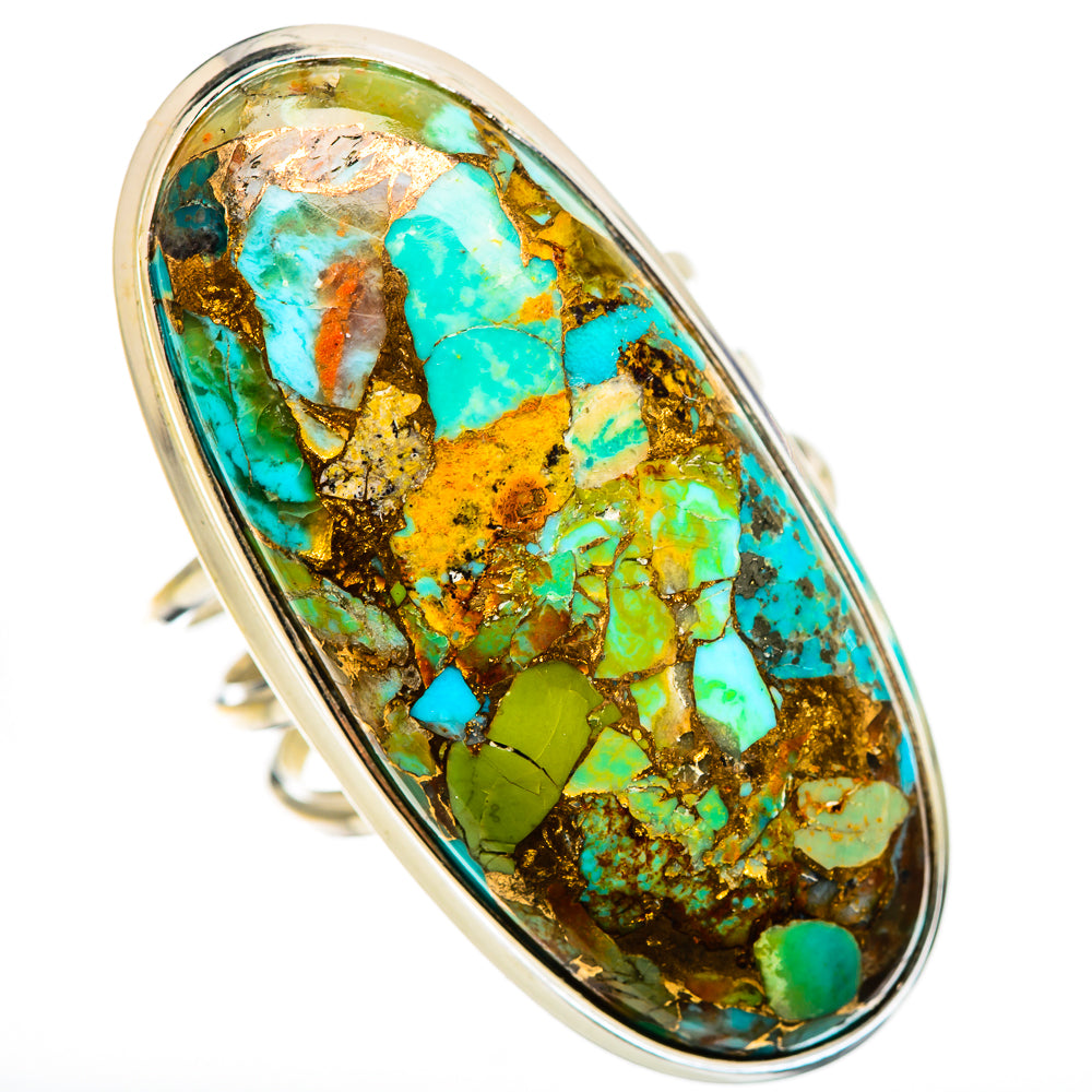 Kingman Mohave Turquoise Rings handcrafted by Ana Silver Co - RING132323 - Photo 2