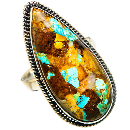 Kingman Mohave Turquoise Rings handcrafted by Ana Silver Co - RING132324 - Photo 2